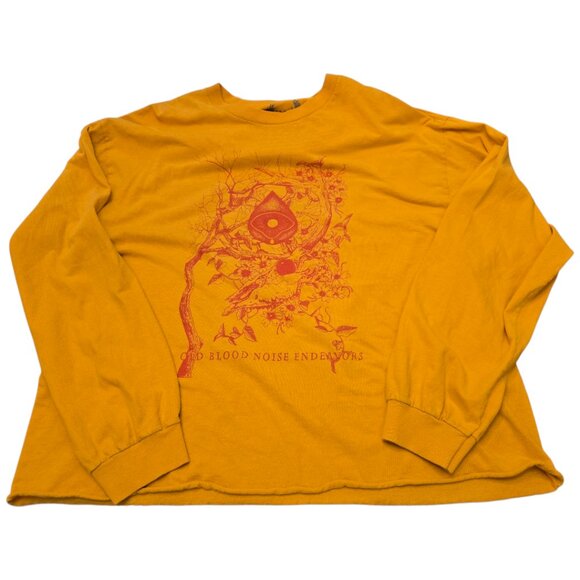 Women's Yellow & Orange Old Blood Noise Endeavors Cropped Tee sz XXL - Picture 1 of 4